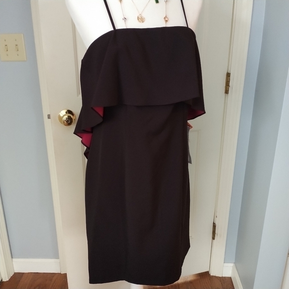 Emma Street Black Strapless Dress w Ruffle 12 - Picture 7 of 12